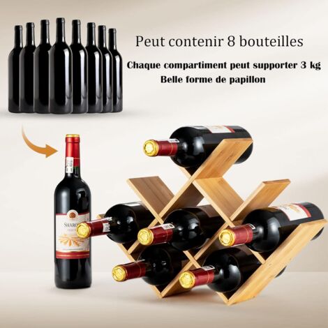 COSTWAY Casier à Vin, Présentoir de Bouteilles de vin, Rangement pour Cuisine,Comptoir de Bar en Bambou