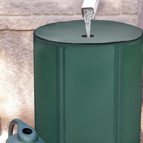 COSTWAY Récupérateur d’Eau de Pluie 225L -Pliable Réservoir à Eau Filtre Ø60 x 80 cm Vert