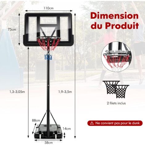 Porte-balle, Porte-Ballon, Noir avec Rainures Arrondies pour le Basket-Ball  de Football 