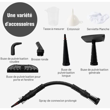 COSTWAY Nettoyeur Vapeur à Main Portable 900W-1050W Réservoir d'Eau 350ML sous Pression de 3 Bar 135°C contre Punaise de lit pour Maison/Auto/Terrasse Jaune