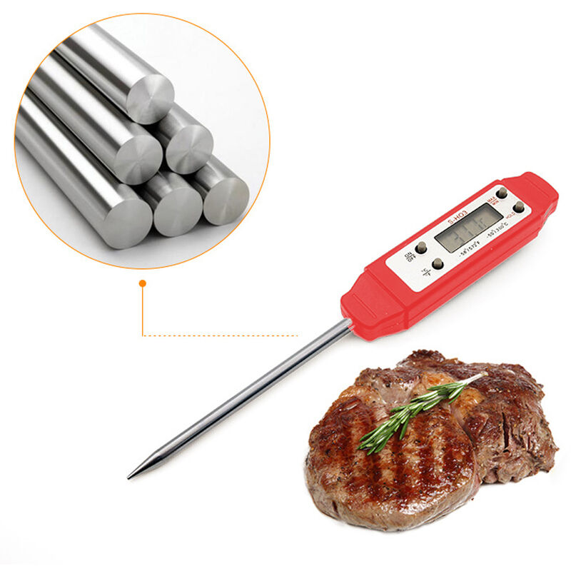 Thermomètre à viande pliable, Anti-brûlure, réutilisable, numérique,  pratique, testeur de température des aliments, accessoires de cuisine –  acheter