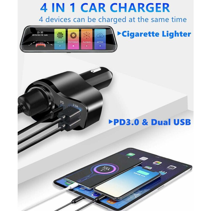Allume Cigare Bluetooth, Transmetteur Fm Bluetooth 5.0 Chargeur Voiture  3.4a Charge Rapide Adaptateur Radio Support Cl Usb Compatible Avec Systme  Ios