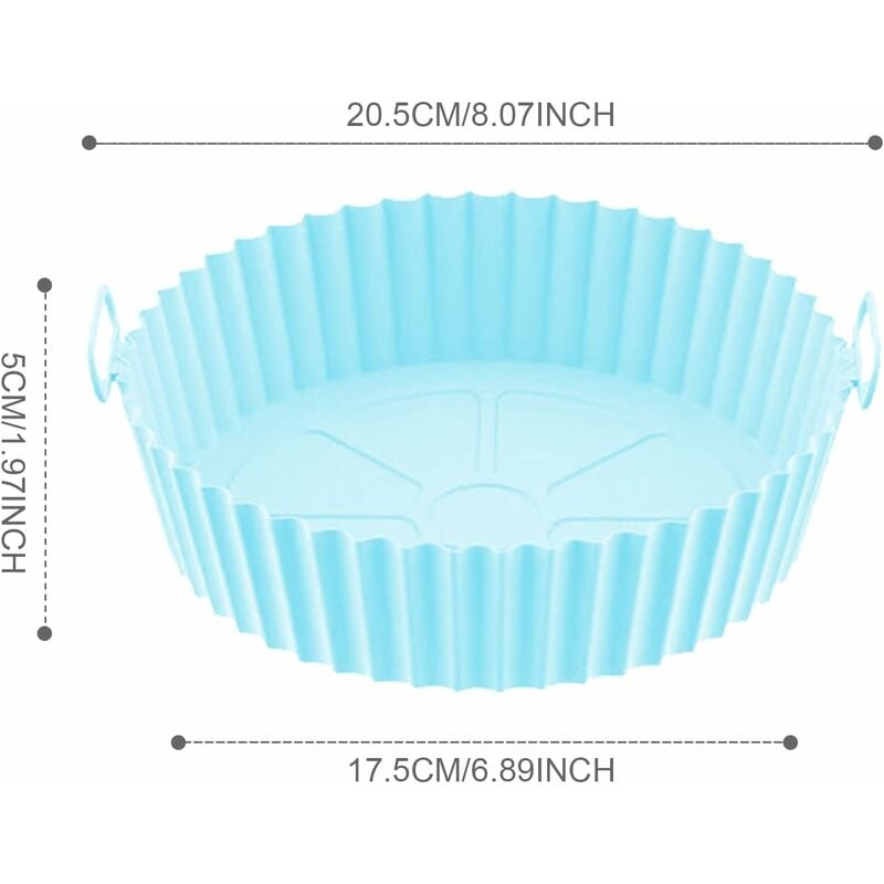 Accessoire Air Fryer (20.5cm), 2Pcs Pot en Silicone pour Friteuse à Air,  Air Fryer Silicone Pot Panier, Micro-Ondes, Le Moule à Gâteau (jaune et  vert)