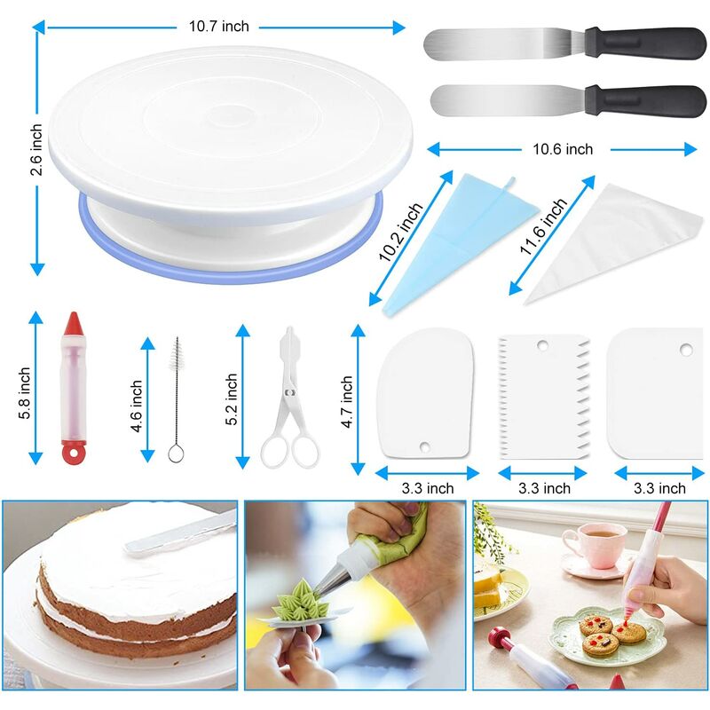 Plateau à gateau – Plateau tournant à 360° Ø 30 cm hauteur 13 cm