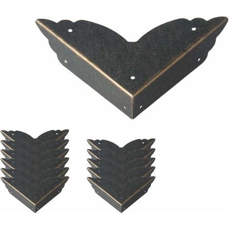 Zhuyu Lot de 12 protections dangle pour coffre en bois avec traitement antirouille en métal Noir 