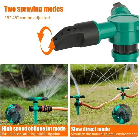 ViaGasaFamido Arroseur de pelouse Rotatif à 360 ° réglable darrosage de Jardin Arroseur en Alliage de Zinc Insert de Sol Arroseur de Zinc en Aspersion pour Jardin de pelouse 