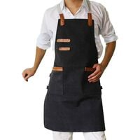 Grembiule Cucina Donna Uomo Lavoro Chef Grill Ristorazione Bar Tinta Unita  Impermeabile Lacci Tasche