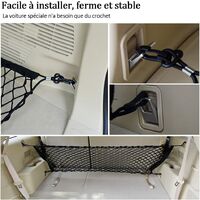 filet élastique camion coffre de voiture avec 4 crochets PCS pour voiture Filet de rangement pour coffre de voitureorganisateur de rangement camping fourgon 110 × 50 cm pour SUV universel 