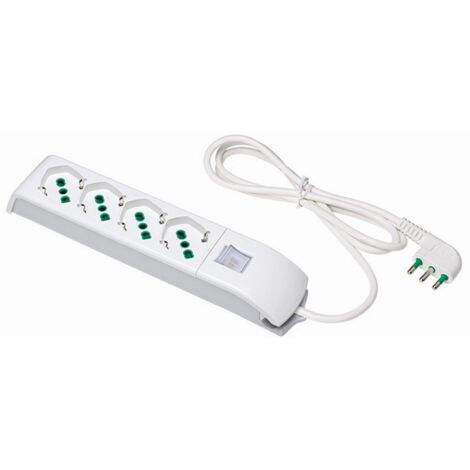 1PZ FME ART.410100 MULTIPRESA FIDO 4 POLI  BIPASSO/SCHUKO + INTERRUTTORE LUMINO (1/2)