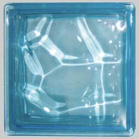 Vetromattone ondulato celeste 19x19x8 cm conf. da 6 pz