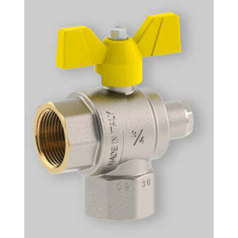 Valvola A Sfera Gas Squadra Con Presa Pressione E Maniglia A Farfalla Fiv 1" F X 1" F (1/3)