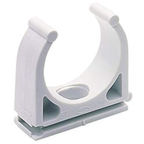 Fischer Clip 40 fissatubo Aperto in Nylon, Fissaggio Tubi per installazioni elettriche, Confezione da 50 Pezzi, 98819