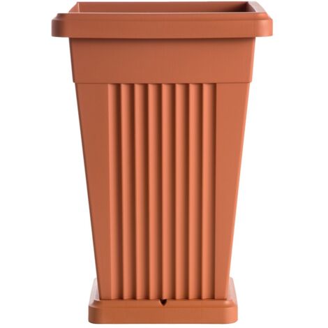 Vaso 'piramide' cm 40 x 40 x h 59 lt. 50 bianco