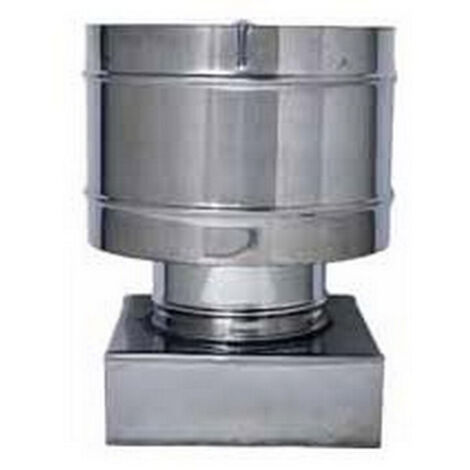 1PZ FUMAIOLO FISSO ANTIVENTO INOX Quadrato cm. 30x30