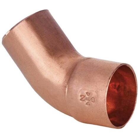 CURVA A 45° IN RAME MASCHIO/FEMMINA A SALDARE Ø16 x 16 mm