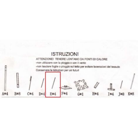 1PZ PARTICOLARE E PER GAZEBO IN ACCIAIO SMERALDA MT.3X3