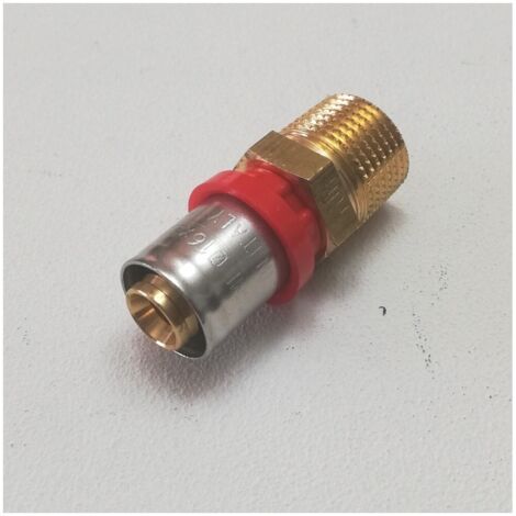 Raccordo a pressare dritto maschio 16 x 1/2" multistrato TIEMME