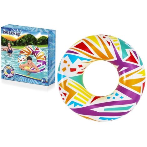BESTWAY CIAMBELLA SALVAGENTE CON DECORO ASSORTITO GEOMETRICO 107 CM