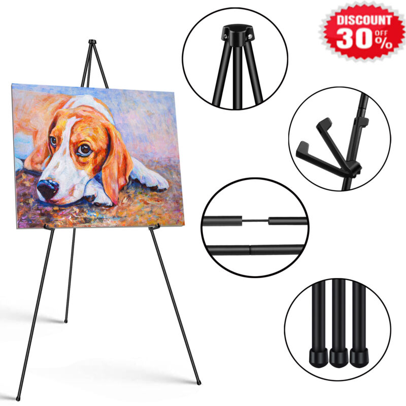 Nihcora Chevalet De Peinture Trépied Télescopique Studio Artiste - Hauteur Max 160cm - Présentoir Portable