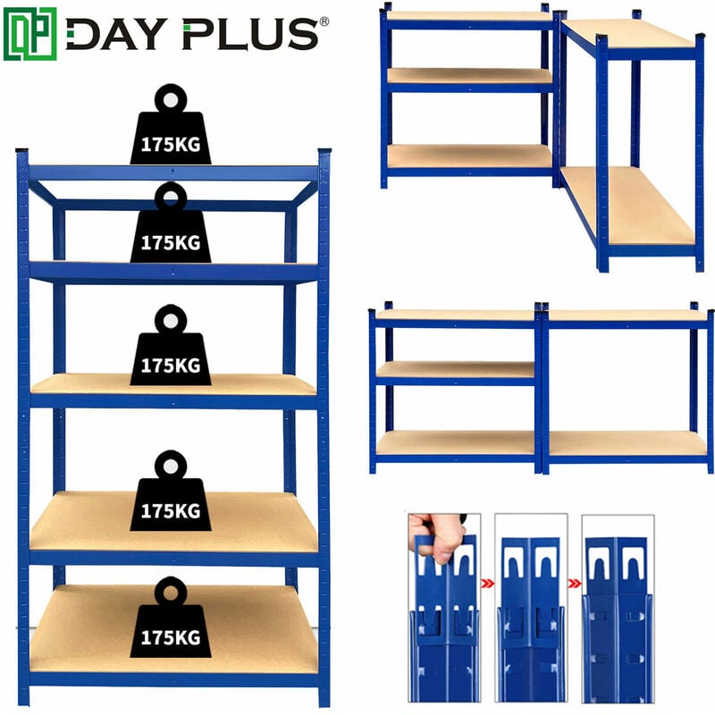 Unité de stockage/étagère résine/plastique à 4 tablettes réglables  Certified, 36 x 14 x 54,5 po