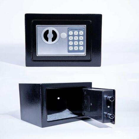 Coffre-fort numérique 8,5 l - Petit coffre-fort électronique avec code PIN  et clé - Ignifuge