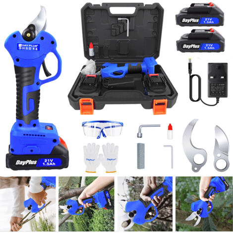 Dayplus – Sécateur électrique sans fil 21V – Moteur Brushless – Capacité de coupe 30mm – 2 batteries 1500mAh – Confort ergonomique