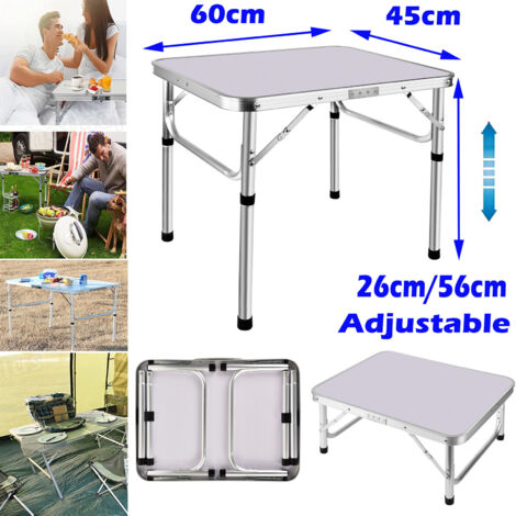 Table Pliante Aluminium TecTake Blanc - Camping, Jardin, Pique-nique
