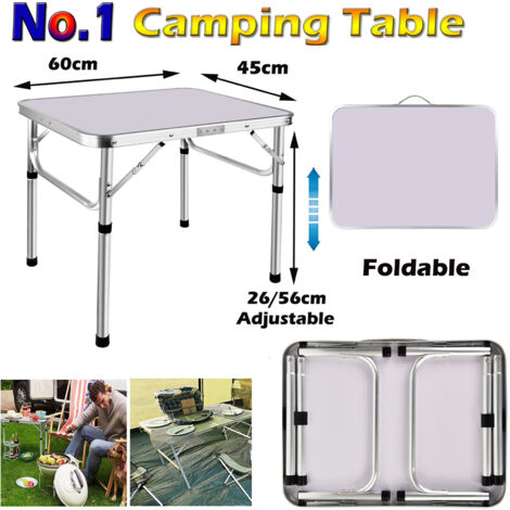 Table De Camping Pliante Aluminium Hauteur Réglable - Portable Léger Pour Pique-Nique Et Bateau