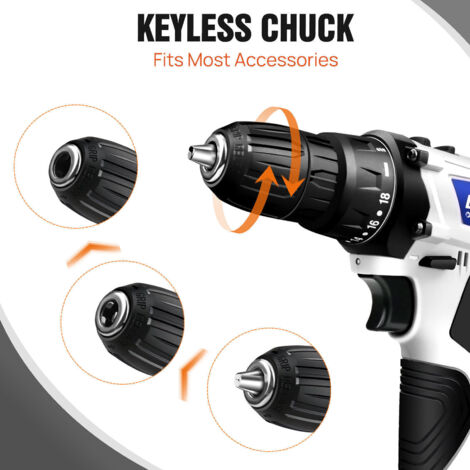 Perceuse à Percussion Sans Fil ADVT 16.8V - 650W, Double Vitesse, Batterie Lithium 6000mA