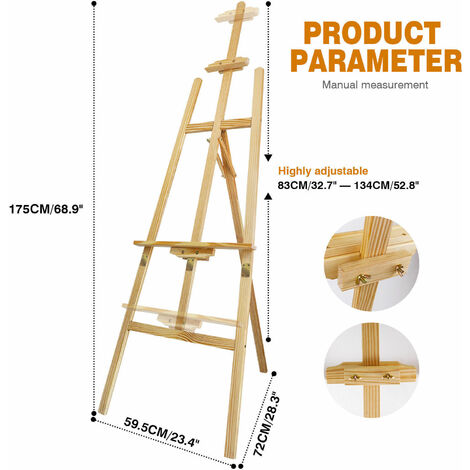 Grand Chevalet, Grand Chevalet De Peintre, Chevalet D'artiste En Bois