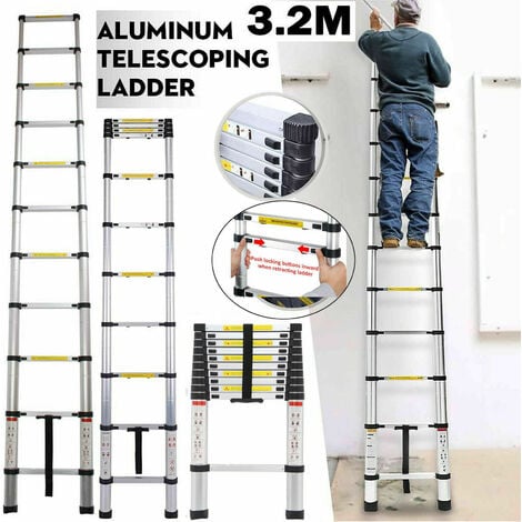 Aluminim échelle polyvalente 3.2M Hatch escalier de grenier échelle de loft ,11 étapes échelle