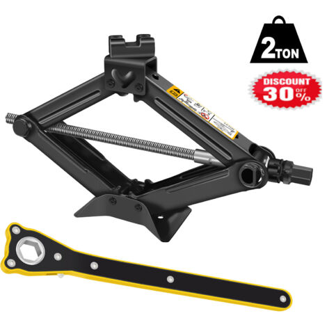 Cric à ciseaux Cric de voiture Auto Lift Pour voiture SUV MPV 2T avec clé à cliquet (1/4)