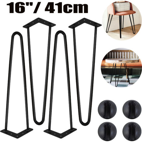 4x Pieds De Table Pieds En épingle Hairpin Legs Pieds De Table Acier Diy Patins De Table Pieds De Table Interchangeables 2 Triers 15cm 70151083