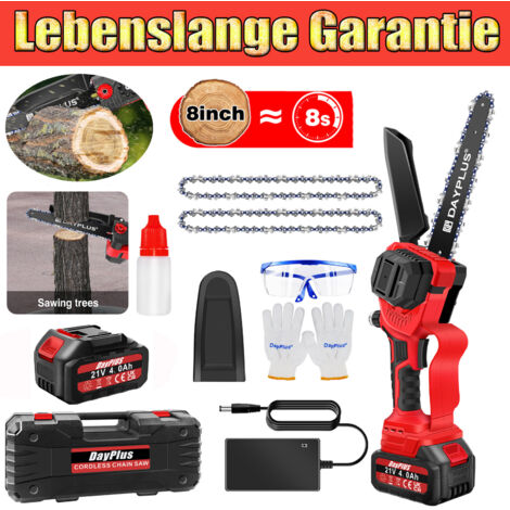 Scie à chaîne sans fil 8 pouces électrique à main extérieure 3600w scie à chaîne coupe - Bois