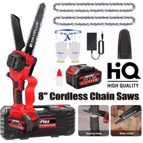 Tronçonneuse avec batterie et chargeur, 8 pouces Tronçonneuse ...