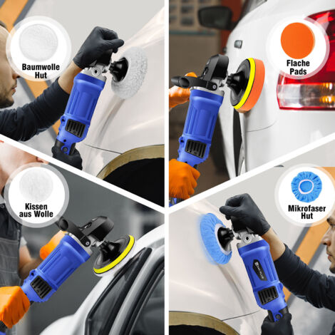 ADWOLT Polisseuse Sans Fil 8 Vitesses 5500 Tr/min – Kit Polissage Voiture 125 Mm