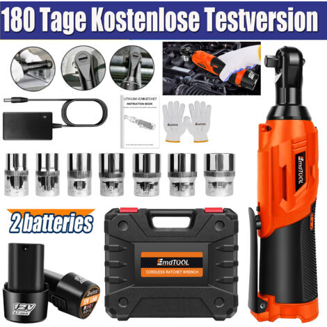 Dayplus – Clé à chocs sans fil 360Nm 12V – 2 batteries 1500mAh – Moteur Brushless – Mandrin carré 3/8' pour espaces confinés