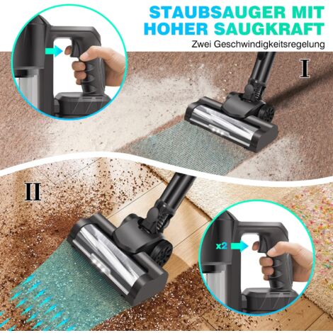 SMOTURE 600W 50KPa Aspirateur Balai sans Fil, 65 Mins Aspirateur sans Fil Puissant avec Brosse Matelas, Charge Murale et Écran LED, Auto Aspirateur Balai pour Poils d'Animaux/Sols Durs/Tapis/Voiture