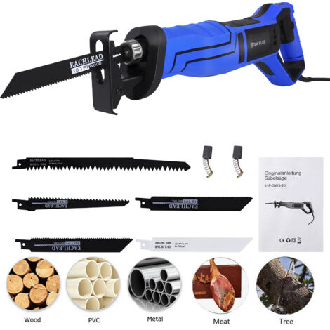 Scie Sabre Sans Fil ONEVIAN 3600W - 4 Lames Incluses - Compatible Batterie Makita 18V