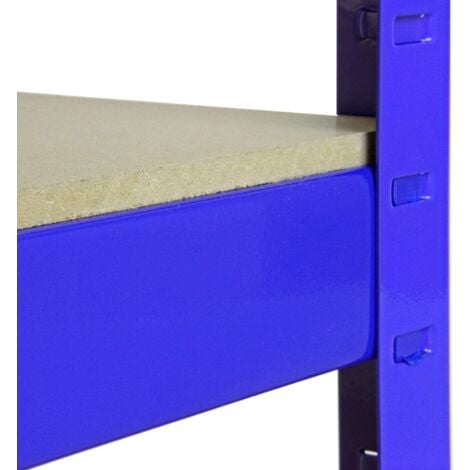 Bleu en métal Etagère rangement Etagère sous-sol Etagère d'atelier Etagère résistante Etagère réglable jusqu'à 875 kg, système d'étagères  170x75x30cm pour garage, atelier, garde-manger