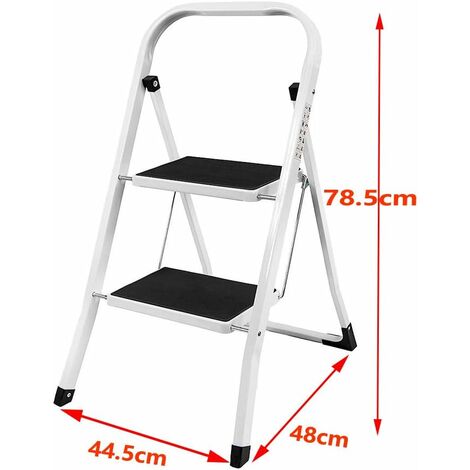 VonHaus Escabeau 2 Marches Pliable – Charge Max 150 Kg – Antidérapant Et Compact – Idéal Bricolage, Cuisine, Jardin