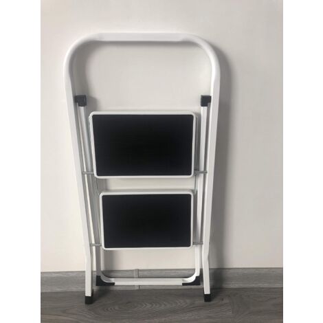Marchepied Manuel Pour Camping-Car - 2 Niveaux, Charge 150 Kg - Aluminium Argent/Noir - 54x45.5 Cm