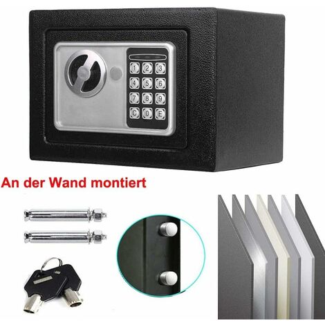 Coffre-Fort Électronique 23x17x17 Cm - Code PIN Et Clés, Pour Bijoux, Argent, Documents