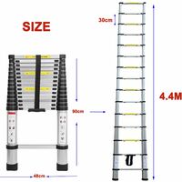 4,4M Echelle Telescopique, Échelle de Sauvetage Télescopique Multifonctionnelle d'échelle d'alliage d'aluminium, Ladder Multifonction Portable Extension Pliable et Extensible Charge Maximale 150 KG