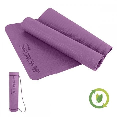 Tapis de yoga pliable en Pvc Coussin d'exercice Pliant Gym Fitness Mat,  violet