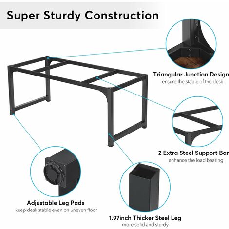 Tribesigns Modern Computer Desk, 16080 cm Large Office Desk Computer Table Study Writing Desk Workstation for Home Office, Rustic/Black