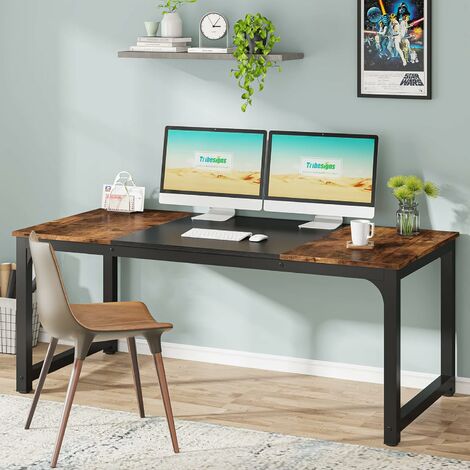 Tribesigns Computer Desk Office Work Desk, 180 x 80 x 75 cm PC Laptop Table Workstation Dining Gaming Table for Study, Home Office,Simple Assembly, Industrial Design