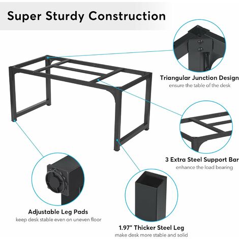 Tribesigns Computer Desk Office Work Desk, 180 x 80 x 75 cm PC Laptop Table Workstation Dining Gaming Table for Study, Home Office,Simple Assembly, Industrial Design