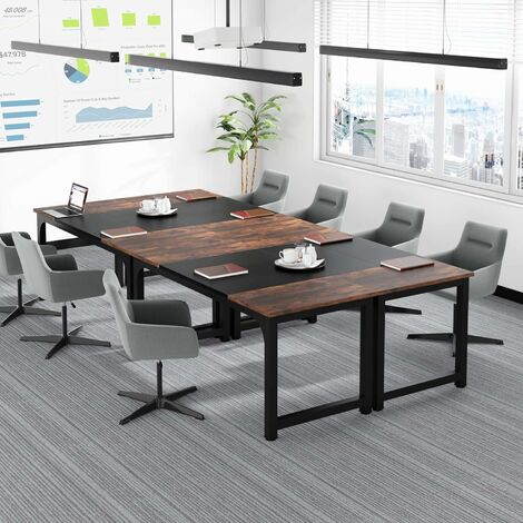 Tribesigns Computer Desk Office Work Desk, PC Laptop Table Workstation Dining Gaming Table for Study, Home Office,Simple Assembly, Industrial Design (Rustic Brown/Black, 63 W)