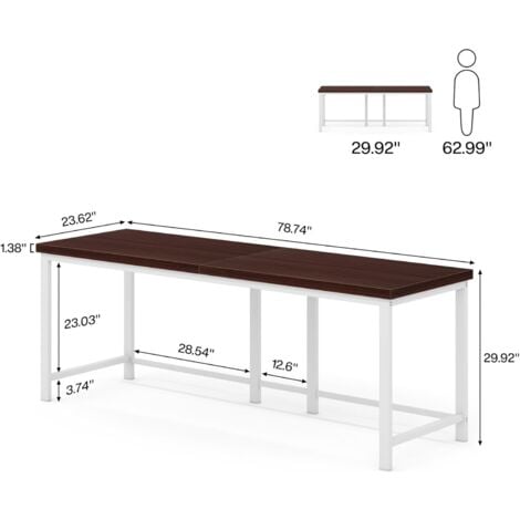 Tribesigns 78.7 inch Double Computer Desk, Extra Long 2 Person Desk Workstation, Large Office Desk Study Writing Table for Home Office